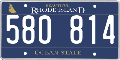 RI license plate 580814