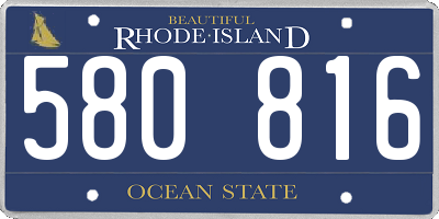 RI license plate 580816
