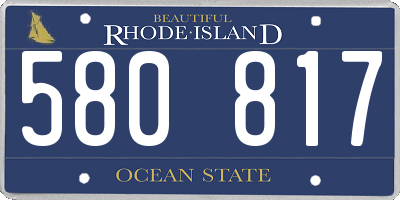 RI license plate 580817