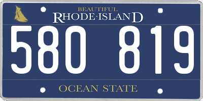 RI license plate 580819