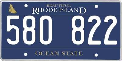 RI license plate 580822