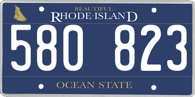 RI license plate 580823