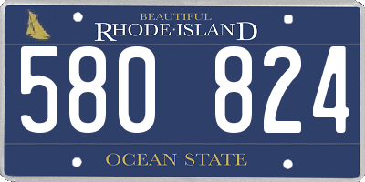 RI license plate 580824