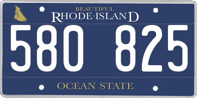 RI license plate 580825