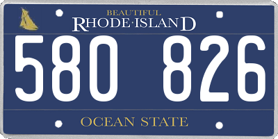 RI license plate 580826