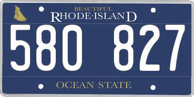 RI license plate 580827
