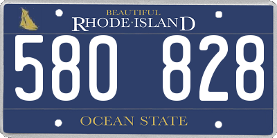 RI license plate 580828
