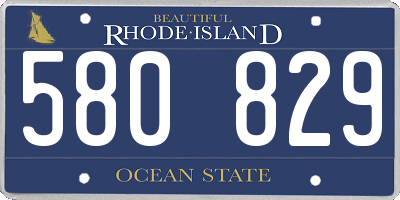 RI license plate 580829