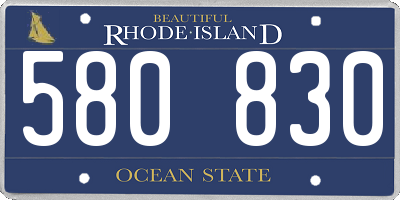 RI license plate 580830