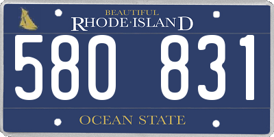 RI license plate 580831
