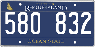 RI license plate 580832