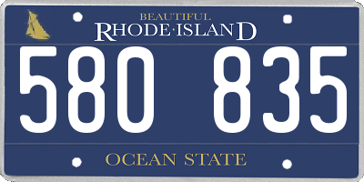 RI license plate 580835