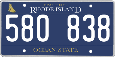 RI license plate 580838