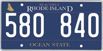 RI license plate 580840