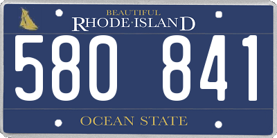 RI license plate 580841