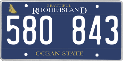 RI license plate 580843