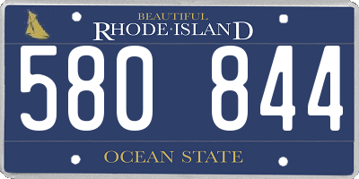 RI license plate 580844