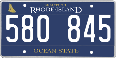 RI license plate 580845