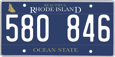RI license plate 580846