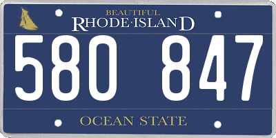 RI license plate 580847