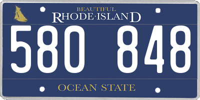 RI license plate 580848