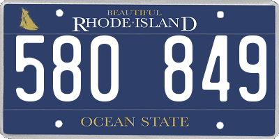 RI license plate 580849