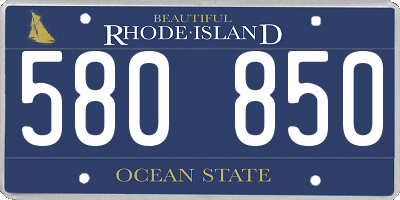 RI license plate 580850