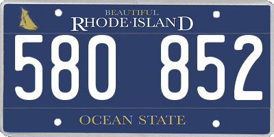 RI license plate 580852