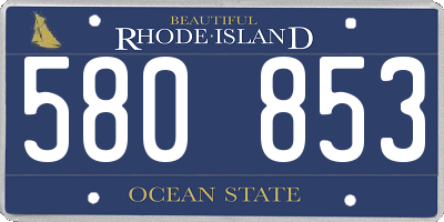 RI license plate 580853