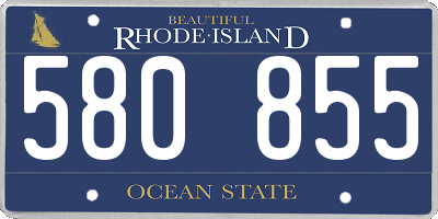 RI license plate 580855