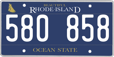 RI license plate 580858
