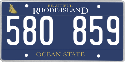 RI license plate 580859