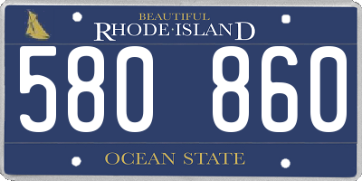 RI license plate 580860