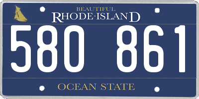 RI license plate 580861