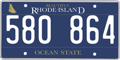 RI license plate 580864