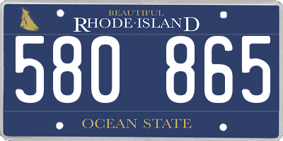 RI license plate 580865