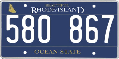 RI license plate 580867