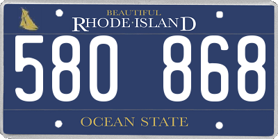 RI license plate 580868