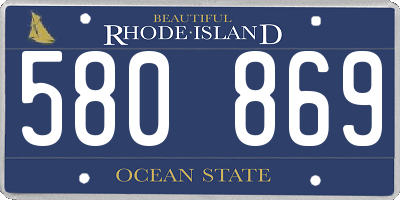 RI license plate 580869
