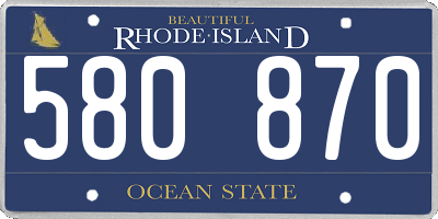 RI license plate 580870