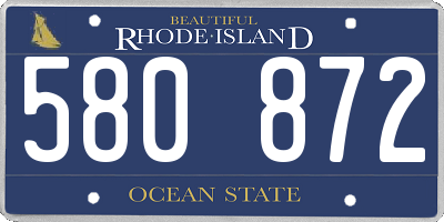 RI license plate 580872