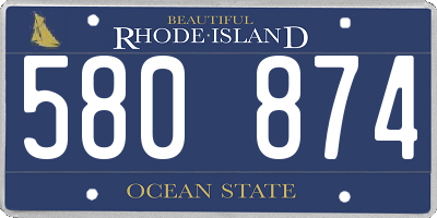 RI license plate 580874