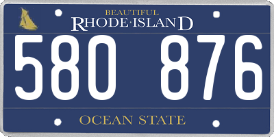 RI license plate 580876