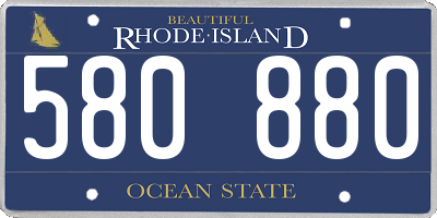 RI license plate 580880