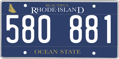 RI license plate 580881