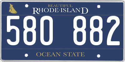 RI license plate 580882