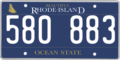 RI license plate 580883
