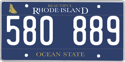 RI license plate 580889