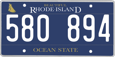 RI license plate 580894