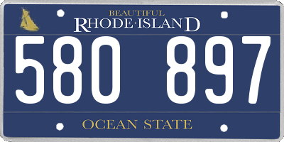 RI license plate 580897